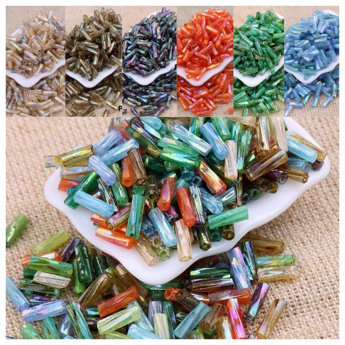 2x6mm vintage Picasso spiral glass tube bead twisted tube seed bead handmade DIY jewelry bracelet making clothing accessories
2x6mm vintage Picasso spiral glass tube bead twisted tube seed bead handmade DIY jewelry bracelet making clothing accessories