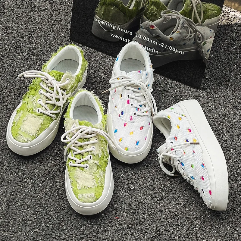 Couple Fashion Casual Shoes Mens Womens Handmade Rough Edge Small Floral Classic Canvas Shoes Lace Up Anti Slip Skateboard Shoes
Couple Fashion Casual Shoes Mens Womens Handmade Rough Edge Small Floral Classic Canvas Shoes Lace Up Anti Slip Skateboard Shoes