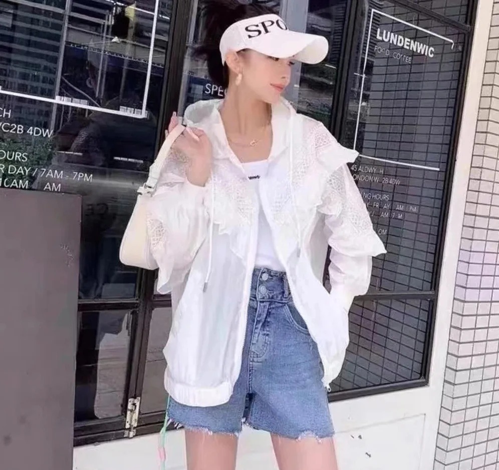 2023 New Summer UV Protection Sunscreen Clothing Fashion Ruffle Top Loose Hooded Jacket Women Fashion Trench Coat
2023 New Summer UV Protection Sunscreen Clothing Fashion Ruffle Top Loose Hooded Jacket Women Fashion Trench Coat