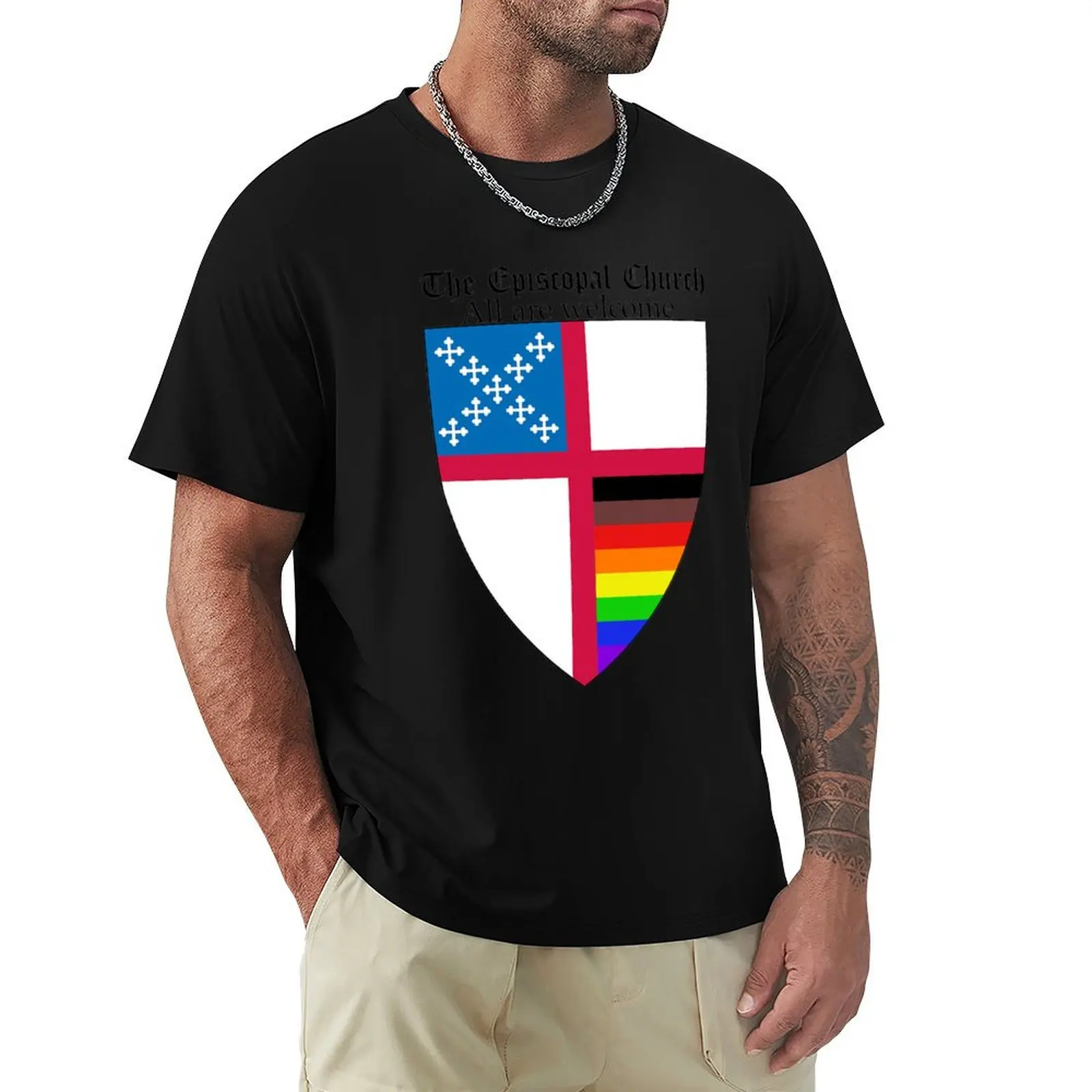 Episcopal Church Shield with 8 Colours Rainbow Pride 4 T-Shirt Classic Crew Neck Cotton T-Shirt
Episcopal Church Shield with 8 Colours Rainbow Pride 4 T-Shirt Classic Crew Neck Cotton T-Shirt