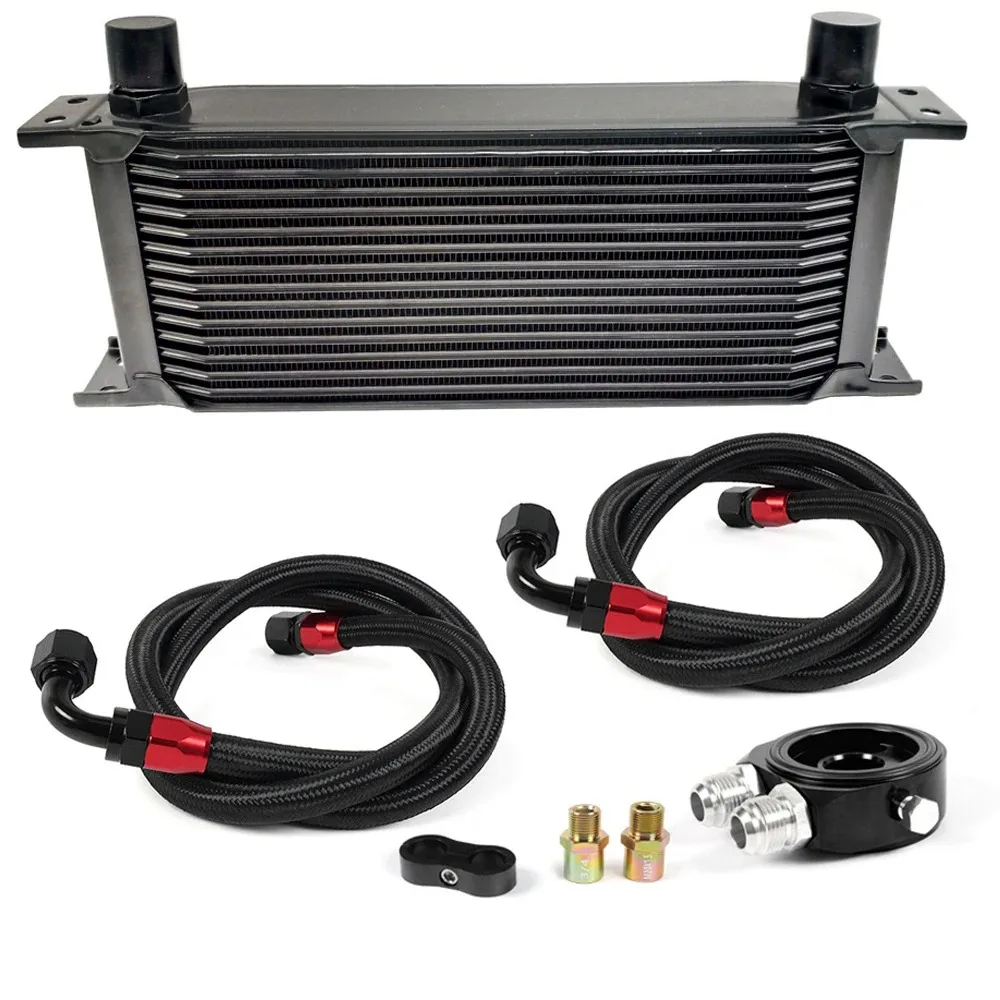 Universal 7 /10 / 13 / 16 / 19 / 25 ROW AN10 Oil Cooler British Type EngineTransmission Cooling System Radiator Silver Black
Universal 7 /10 / 13 / 16 / 19 / 25 ROW AN10 Oil Cooler British Type EngineTransmission Cooling System Radiator Silver Black
