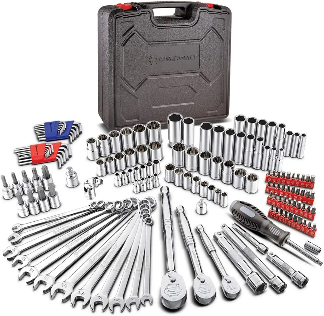 152-Piece Mechanics Tool Set with SAE/Metric Sockets, 72-Tooth Ratchets, and Case
152-Piece Mechanics Tool Set with SAE/Metric Sockets, 72-Tooth Ratchets, and Case