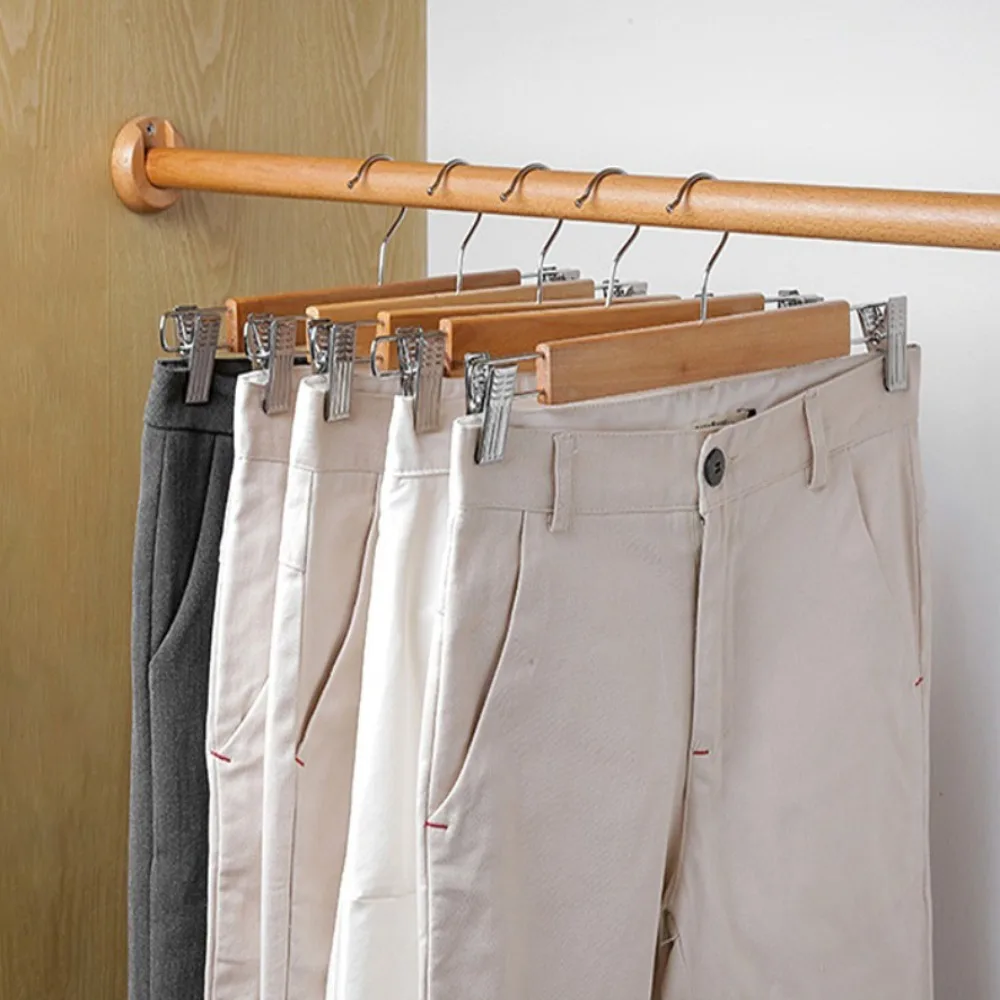 Portable Wood Solid Wooden Hanger Stainless Steel No Trace Pant Trouser Hanger Trouser Hanger with Clip
Portable Wood Solid Wooden Hanger Stainless Steel No Trace Pant Trouser Hanger Trouser Hanger with Clip