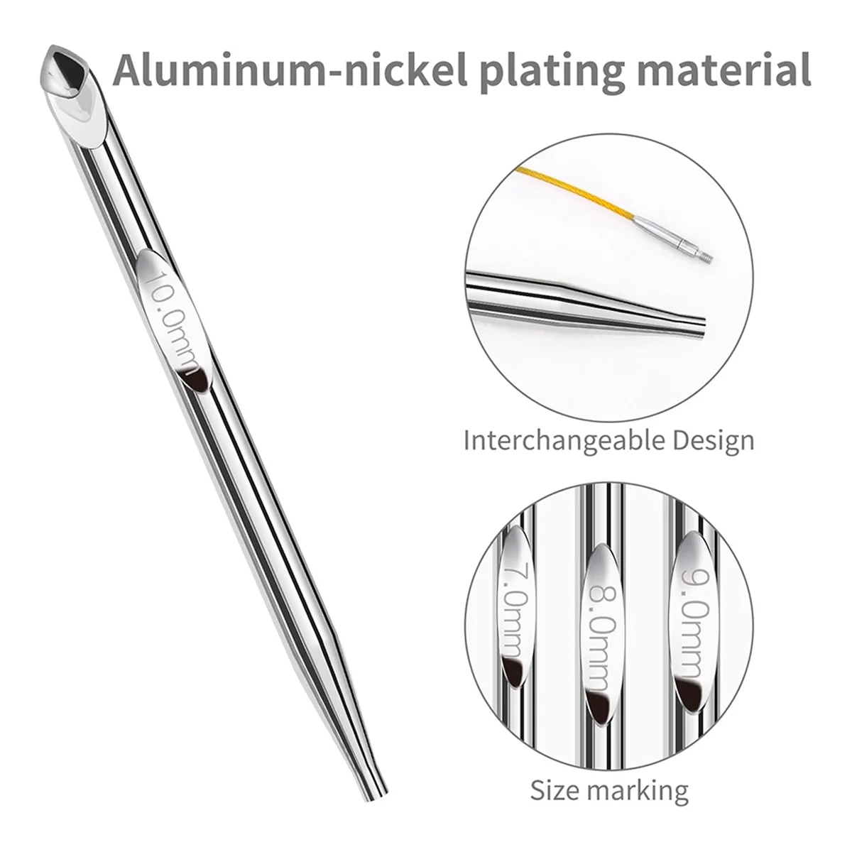 Набор крючков для туниского вязания крючком с тросом, алюминиевый сменный набор крючков для вязания крючком, 26 шт., крючок для вязания крючком
Набор крючков для туниского вязания крючком с тросом, алюминиевый сменный набор крючков для вязания крючком, 26 шт., крючок для вязания крючком