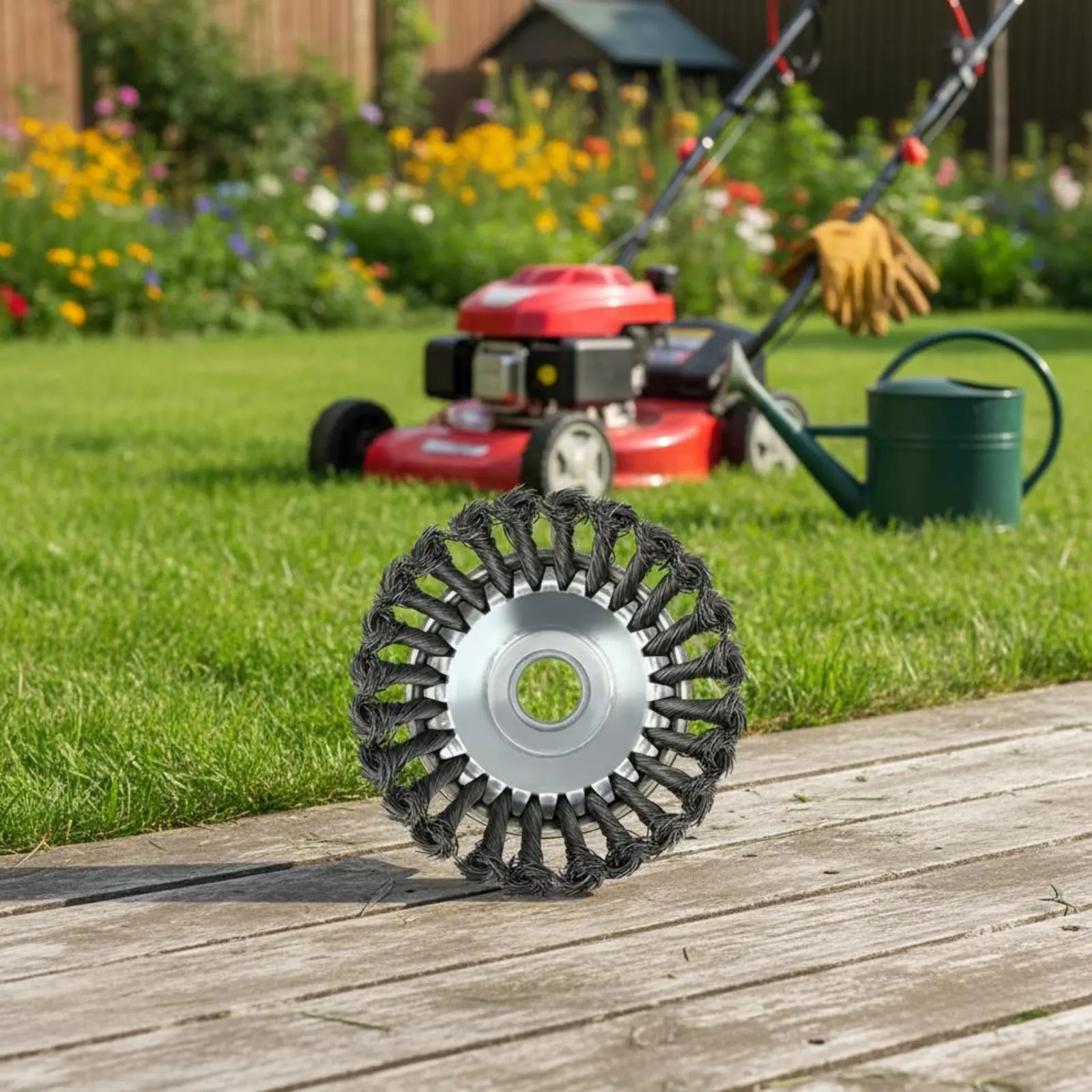 Wire Brush Weeder Wheel Efficient Weeding Twisted Steel Wire Brush Cutter Power Tool Part Upgraded Design for Garden, Patio
Wire Brush Weeder Wheel Efficient Weeding Twisted Steel Wire Brush Cutter Power Tool Part Upgraded Design for Garden, Patio
