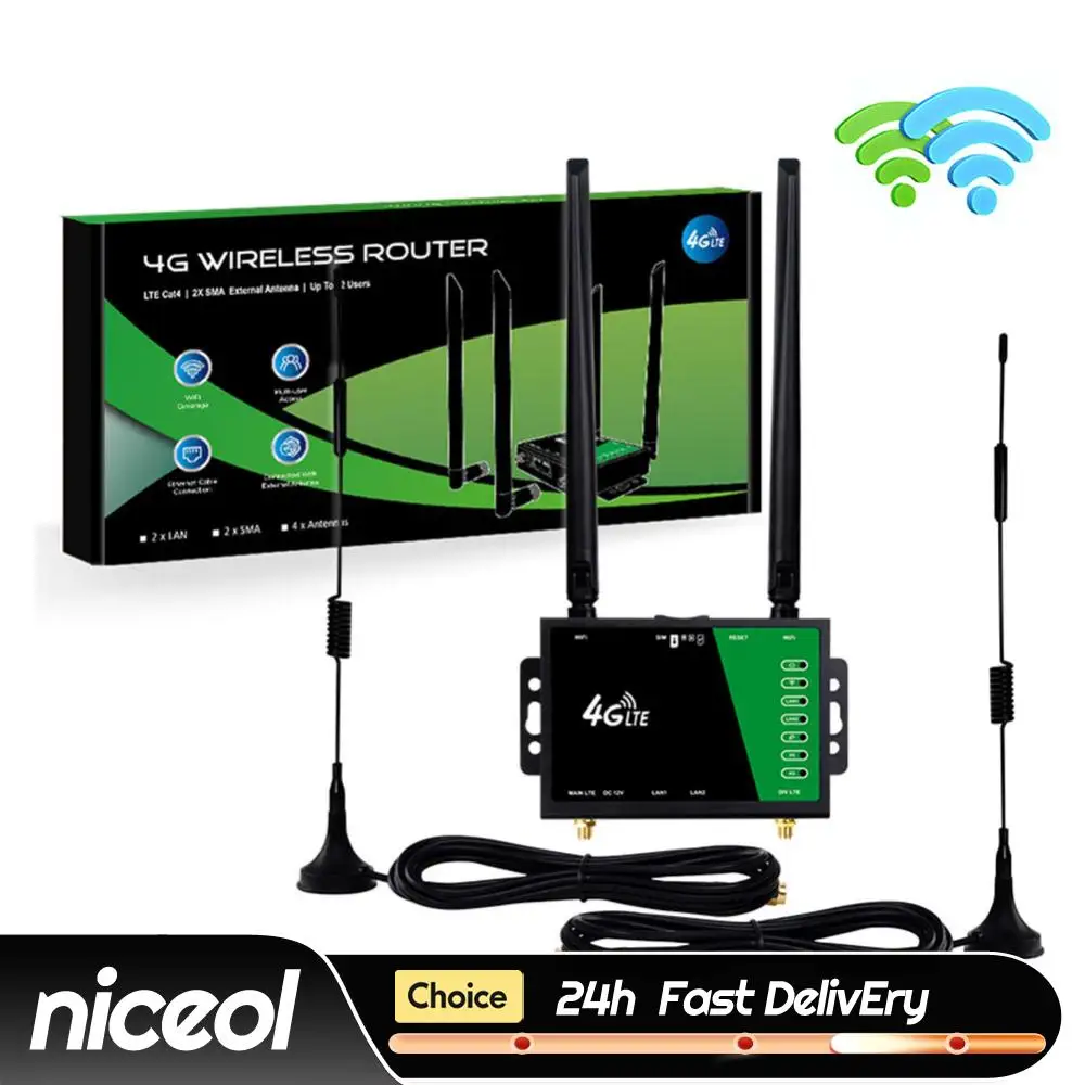 4G Wireless Router with SIM Card Slot 4 Antennas 4G LTE CPE Router 150Mbps Firewall Protection for Home Office Indoor
4G Wireless Router with SIM Card Slot 4 Antennas 4G LTE CPE Router 150Mbps Firewall Protection for Home Office Indoor