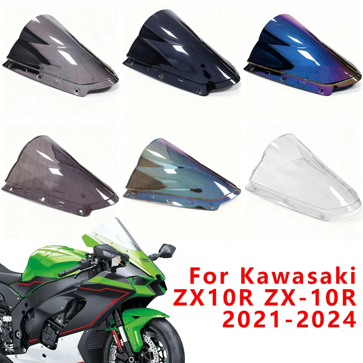 Windshield Double Bubble Windscreen Screen Wind Deflectors Screen For Kawasaki ZX10R ZX-10R 2024 2023 2022 2021 ZX 10R 10RR 10 R 
Windshield Double Bubble Windscreen Screen Wind Deflectors Screen For Kawasaki ZX10R ZX-10R 2024 2023 2022 2021 ZX 10R 10RR 10 R