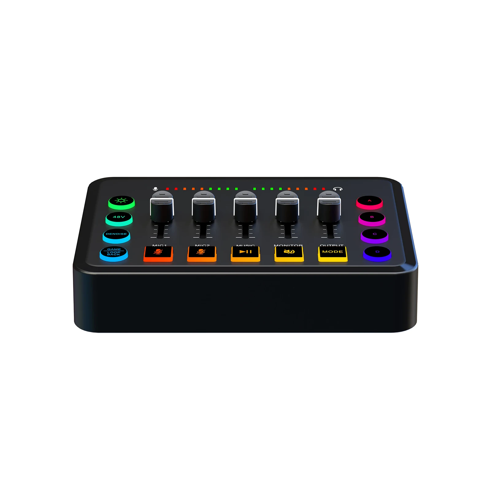 Беспроводная звуковая карта для прямой трансляции с шумоподавлением, RGB-подсветкой, 4 настраиваемыми кнопками записи, совместимость с BT5.0 для ПК и мобильных устройств
Беспроводная звуковая карта для прямой трансляции с шумоподавлением, RGB-подсветкой, 4 настраиваемыми кнопками записи, совместимость с BT5.0 для ПК и мобильных устройств