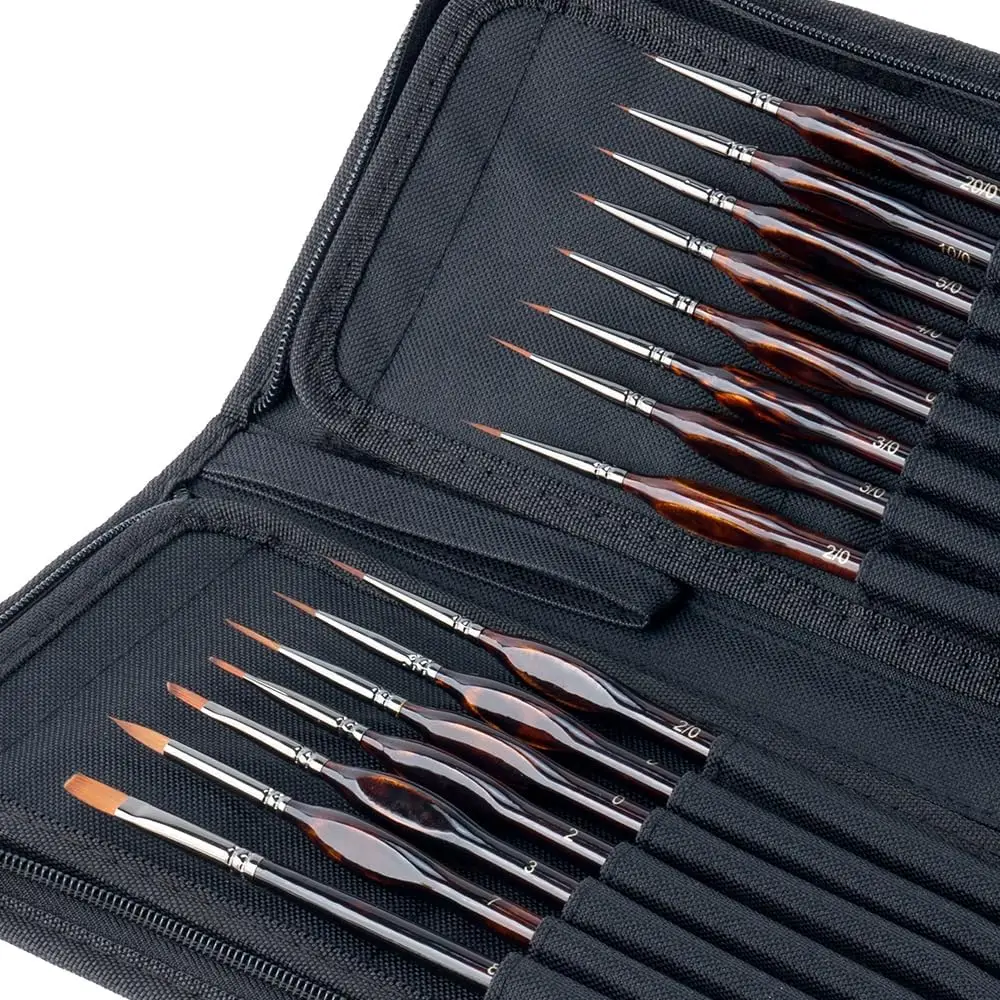 15Pcs Extra Fine Detail Paint Brushes with Brush Storage Organizer for Model Miniature Painting, Acrylic, Watercolor, Gouache
15Pcs Extra Fine Detail Paint Brushes with Brush Storage Organizer for Model Miniature Painting, Acrylic, Watercolor, Gouache