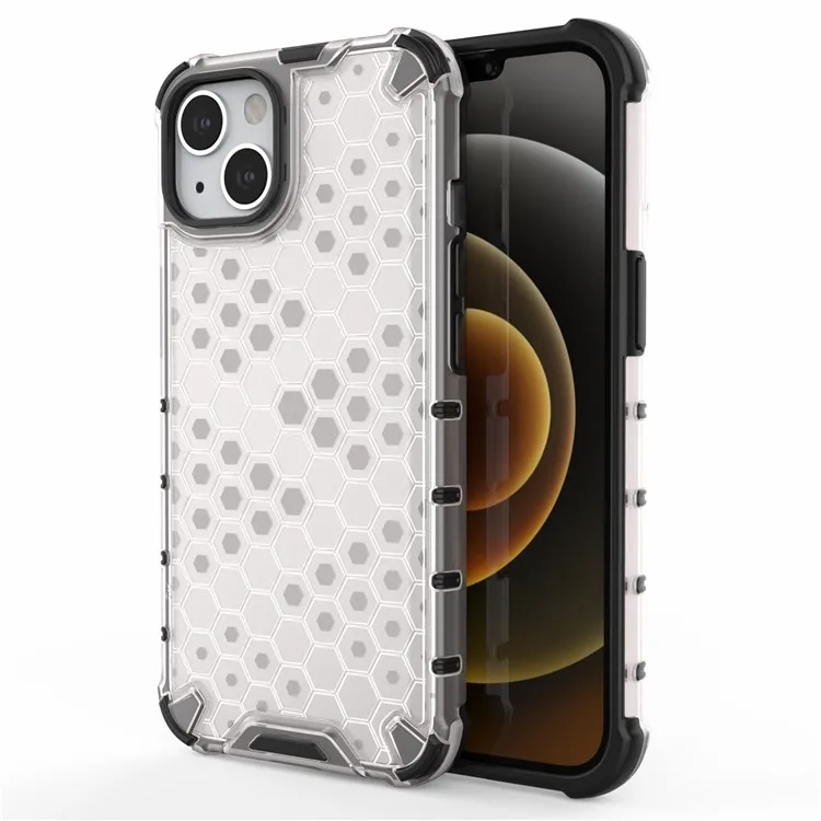 Honeycomb Pattern Phone Shell TPU + PC Hybrid Case Cover for iPhone 13 6.1 inch - Grey
Honeycomb Pattern Phone Shell TPU + PC Hybrid Case Cover for iPhone 13 6.1 inch - Grey