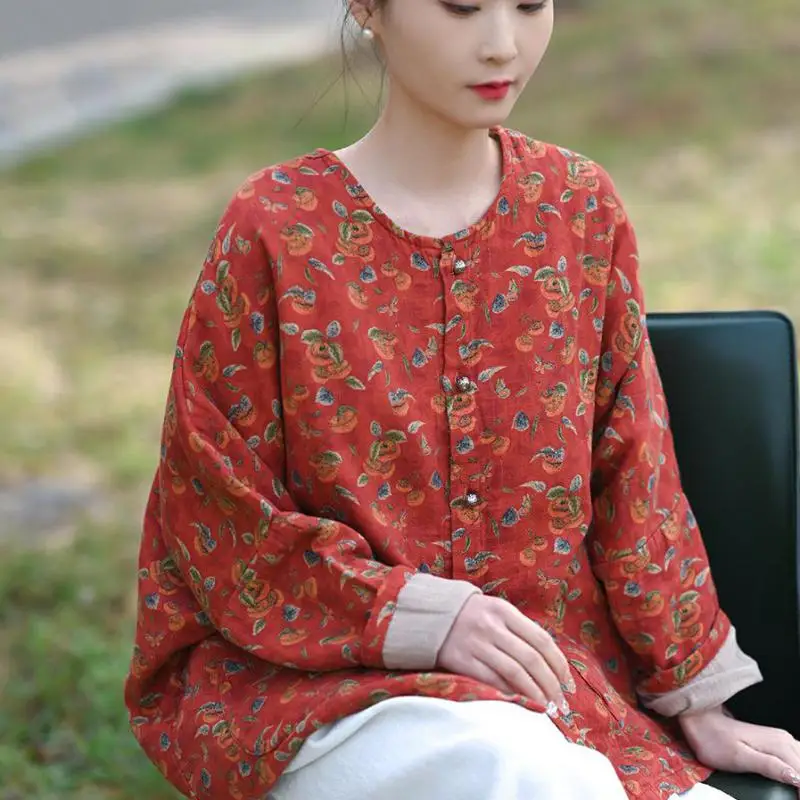 Новая весенняя женская однобортная рубашка в стиле искусства с длинным рукавом и круглым вырезом, винтажная свободная блузка из 100% хлопка с принтом, женские топы 5514
Новая весенняя женская однобортная рубашка в стиле искусства с длинным рукавом и круглым вырезом, винтажная свободная блузка из 100% хлопка с принтом, женские топы 5514