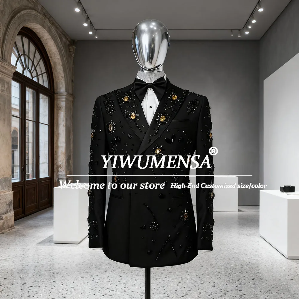 Diamond Beads Suits Men For Wedding Double Breasted Jacket Pants 2 Pieces Groom Tuxedos Luxury Man Banquet Prom Blazers Clothing
Diamond Beads Suits Men For Wedding Double Breasted Jacket Pants 2 Pieces Groom Tuxedos Luxury Man Banquet Prom Blazers Clothing