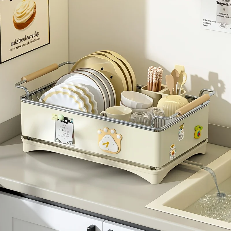 Dish Drying Rack, Kitchen Countertop Dish Drying Rack, 304 Stainless Steel Dish Rack, Stainless Steel Dish Rack with Drain Board
Dish Drying Rack, Kitchen Countertop Dish Drying Rack, 304 Stainless Steel Dish Rack, Stainless Steel Dish Rack with Drain Board