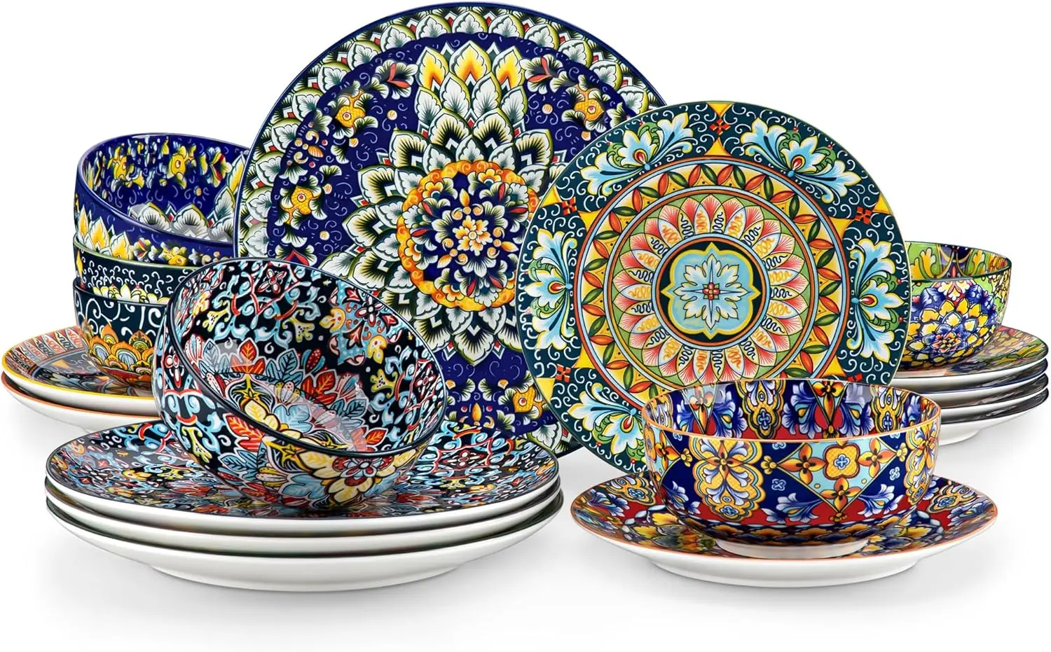 18 Pieces Dinnerware Sets, Plates and Bowls Set, Porcelain Dishes Set for 6, Microwave and Dishwasher Safe, Scratch Resistant, B
18 Pieces Dinnerware Sets, Plates and Bowls Set, Porcelain Dishes Set for 6, Microwave and Dishwasher Safe, Scratch Resistant, B