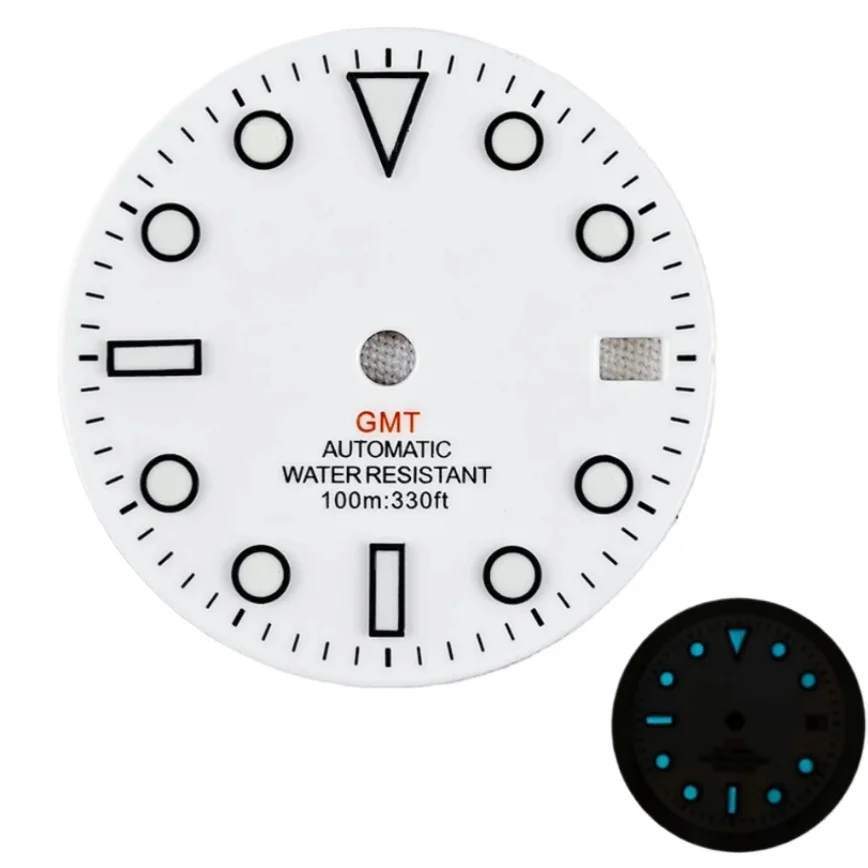 28.5mm NH34 Dial White No Logo GMT Watch Dial Blue Luminous Fit NH34/NH34A Movement Watch Accessories
28.5mm NH34 Dial White No Logo GMT Watch Dial Blue Luminous Fit NH34/NH34A Movement Watch Accessories