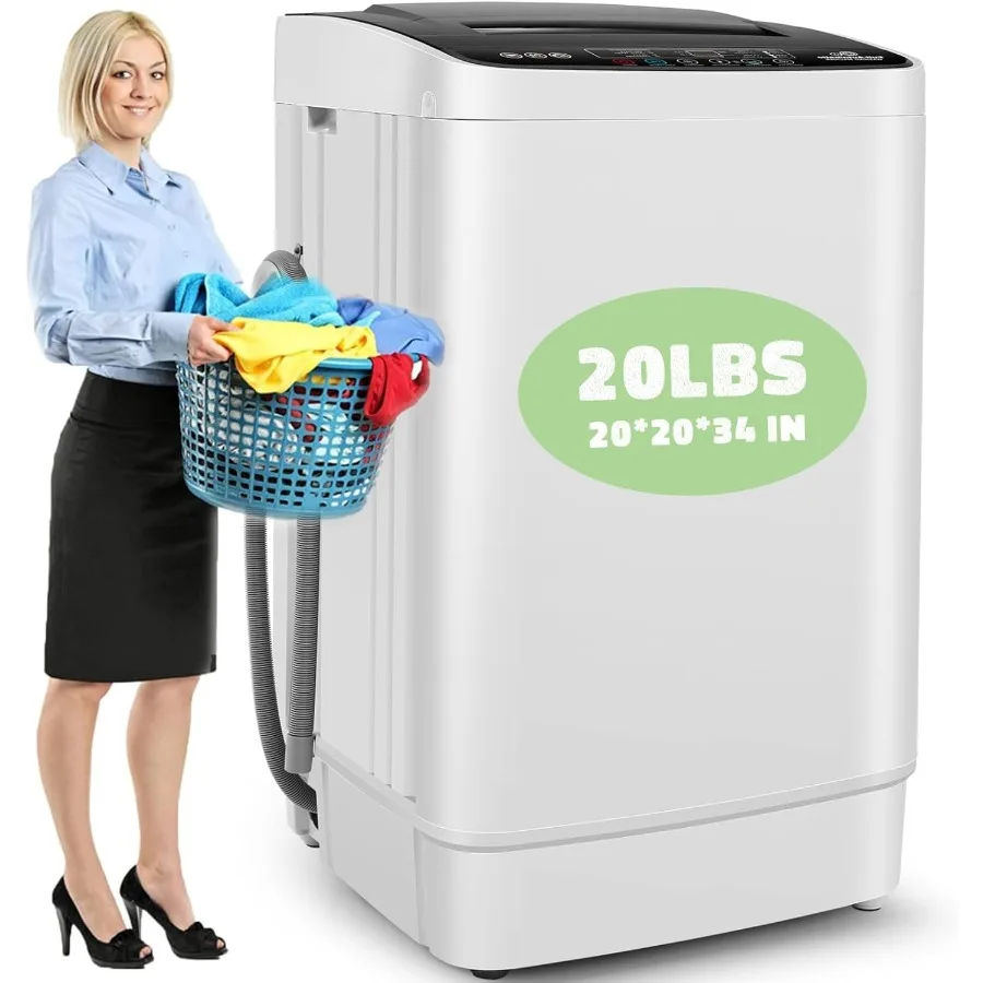Compact Portable Washing Machine with 20Lbs Capacity and Drain Pump for Apartments Dorms and RVs: 4 Wash Programs 4 Water Level
Compact Portable Washing Machine with 20Lbs Capacity and Drain Pump for Apartments Dorms and RVs: 4 Wash Programs 4 Water Level