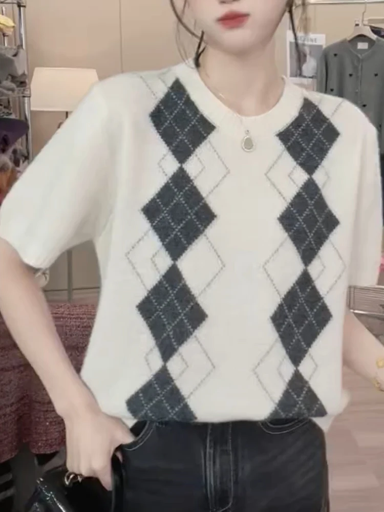 Sli Ретро Ромбовидный узор Slim Fit круглый трикотаж Ne ort Sve женский модный универсальный плюс размер классический Sle
Sli Ретро Ромбовидный узор Slim Fit круглый трикотаж Ne ort Sve женский модный универсальный плюс размер классический Sle