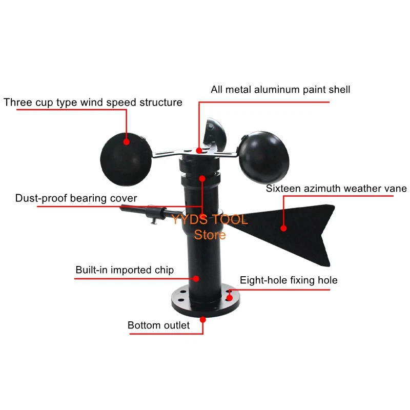 Wind vane transmitter wind speed and direction integrated sensor small weather station industrial RS485 detector
Wind vane transmitter wind speed and direction integrated sensor small weather station industrial RS485 detector