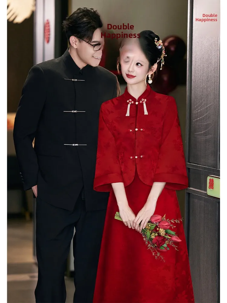 Red New Chinese Style Qipao Wedding Dress Set Properly Sized for Drinking Ceremony Return Home Ceremony Polyester Fiber
Red New Chinese Style Qipao Wedding Dress Set Properly Sized for Drinking Ceremony Return Home Ceremony Polyester Fiber