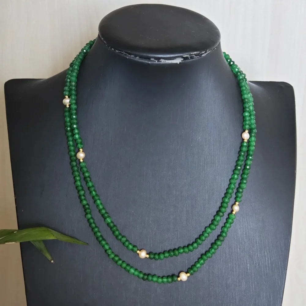 Hand knotted faceted gray 2x4mm jade 4-5mm pink freshwater Pearl long 43-47cm necklace
Hand knotted faceted gray 2x4mm jade 4-5mm pink freshwater Pearl long 43-47cm necklace