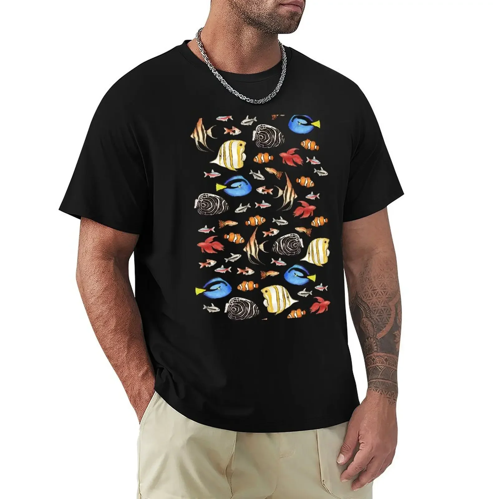 Tropical Fish on White - pattern T-Shirt blue archive rapper graphic tees sports fans men clothings
Tropical Fish on White - pattern T-Shirt blue archive rapper graphic tees sports fans men clothings