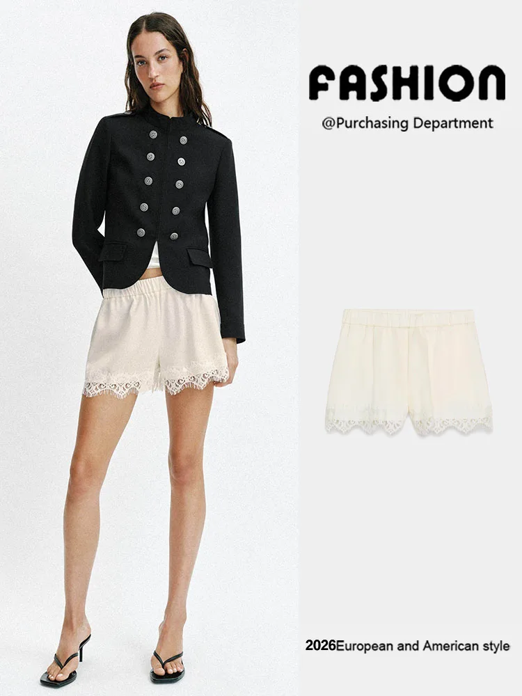 Summer New Arrival Women's Versatile Elastic Waist Lace Trim Silk Satin Short Pants High Quality Material Comfortable Fit
Summer New Arrival Women's Versatile Elastic Waist Lace Trim Silk Satin Short Pants High Quality Material Comfortable Fit