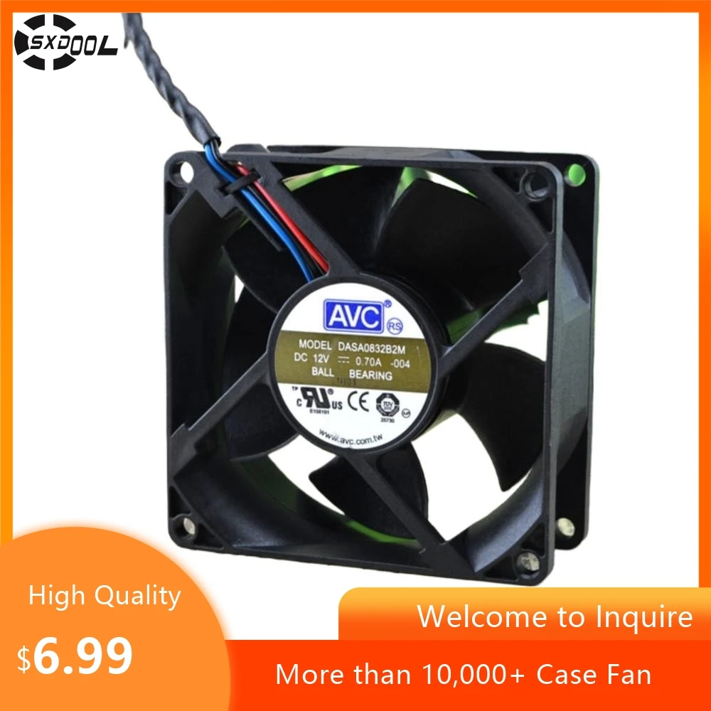 Dasa0832b2m for AVC 80X80X32mm DC 12V 0.7a 8cm High Speed Large Air Flow Double Ball Cooling Fan
Dasa0832b2m for AVC 80X80X32mm DC 12V 0.7a 8cm High Speed Large Air Flow Double Ball Cooling Fan