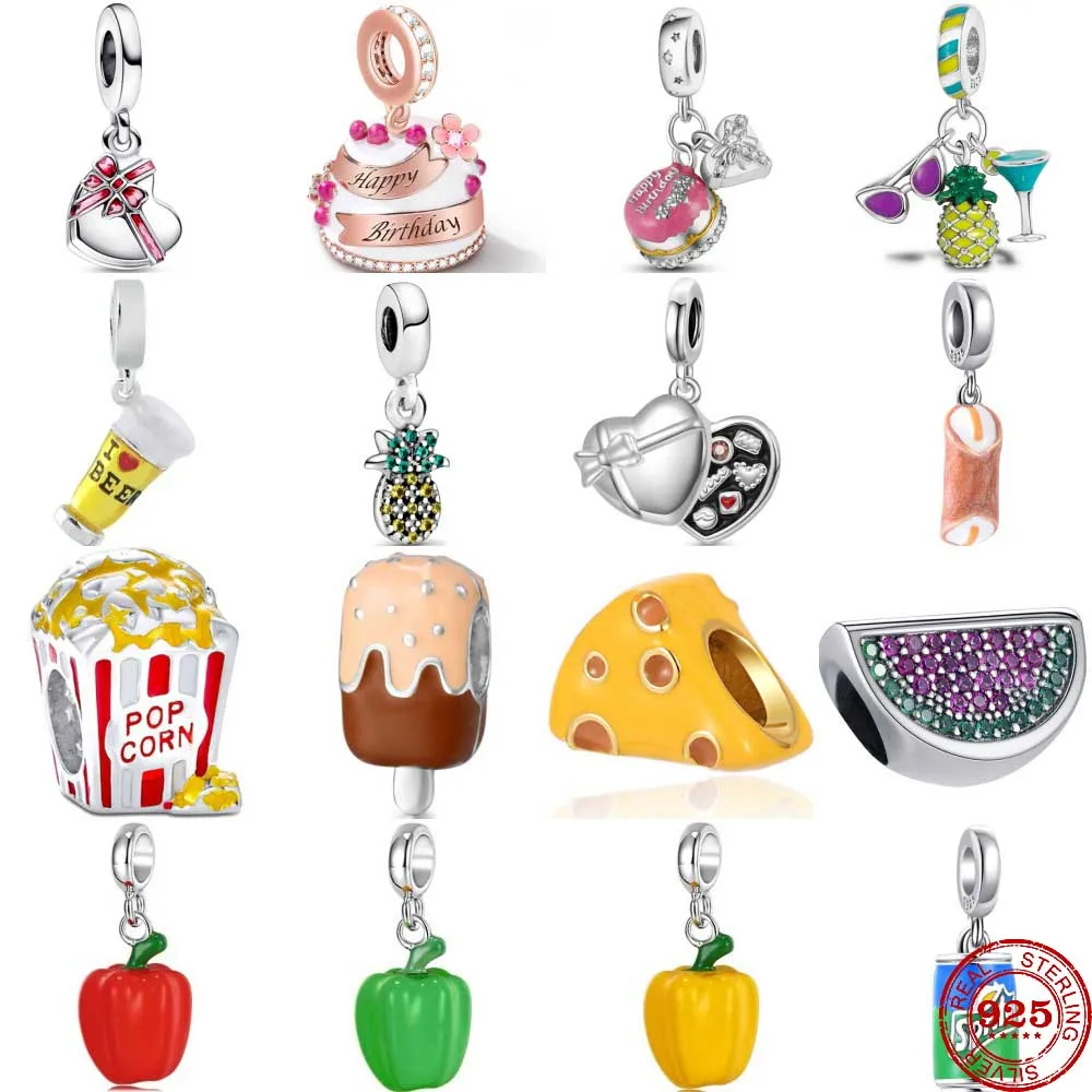 925 Sterling Silver Colored Pepper Cake Beer Cheese Charm Pendant Fit Original Pandora Bead Bracelet Fashion DIY Woman Jewelry
925 Sterling Silver Colored Pepper Cake Beer Cheese Charm Pendant Fit Original Pandora Bead Bracelet Fashion DIY Woman Jewelry