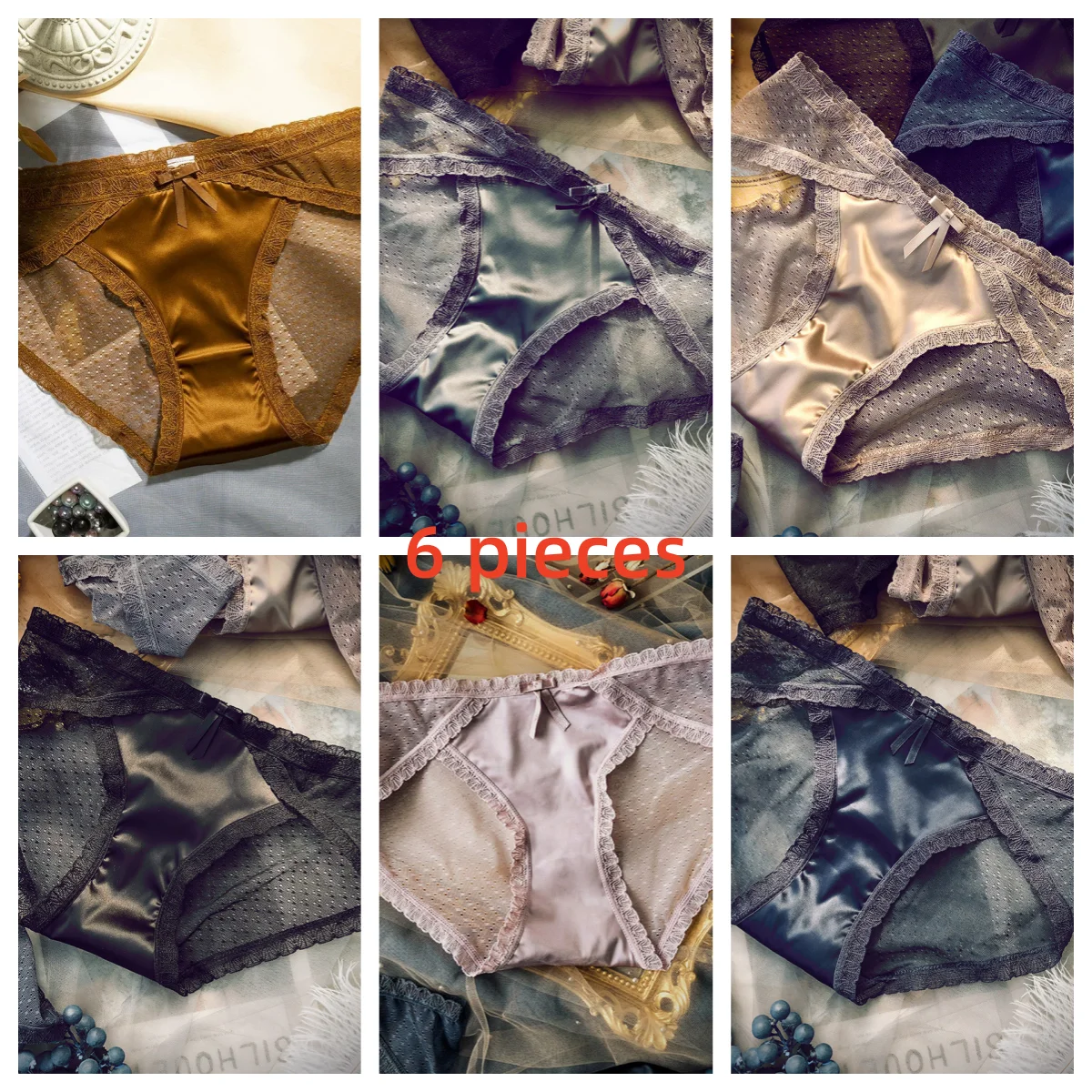 6 шт., мягкие атласные кружевные женские трусики, сексуальные французские кружевные трусики, женские легкие дышащие хлопковые трусы со средней посадкой
6 шт., мягкие атласные кружевные женские трусики, сексуальные французские кружевные трусики, женские легкие дышащие хлопковые трусы со средней посадкой