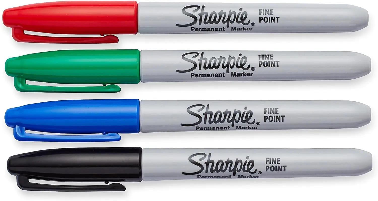 Fine Point Permanent Markers, Assorted Colors, 4-Pack, Quick-Dry & Waterproof
Fine Point Permanent Markers, Assorted Colors, 4-Pack, Quick-Dry & Waterproof