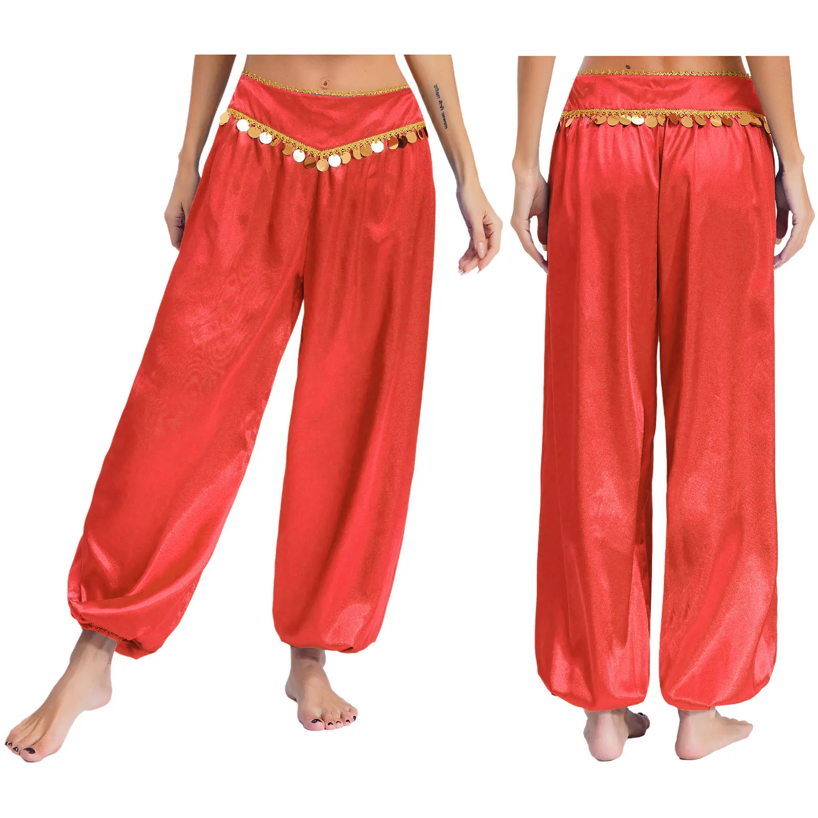 Women Halloween Arabic Indian Traditional Pants Loose Harem Baggy Sequins Decor Dance Pants for Belly Stage Performance Costume
Women Halloween Arabic Indian Traditional Pants Loose Harem Baggy Sequins Decor Dance Pants for Belly Stage Performance Costume