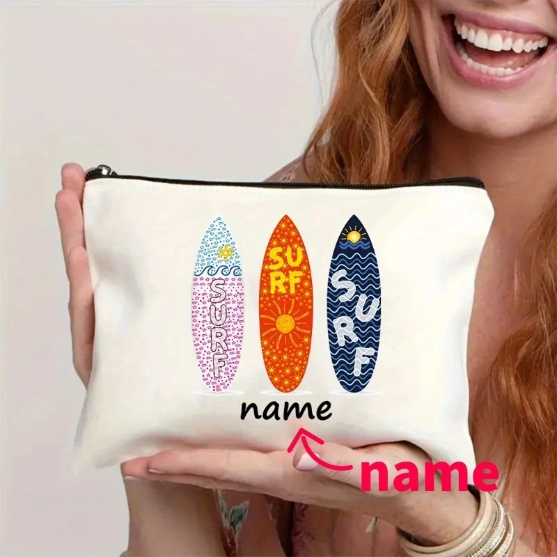 Personalized Surfboard Design Zippered Pouch Large Capacity Foldable Travel Toiletry Bag Machine Washable Gift for Surf Lovers
Personalized Surfboard Design Zippered Pouch Large Capacity Foldable Travel Toiletry Bag Machine Washable Gift for Surf Lovers