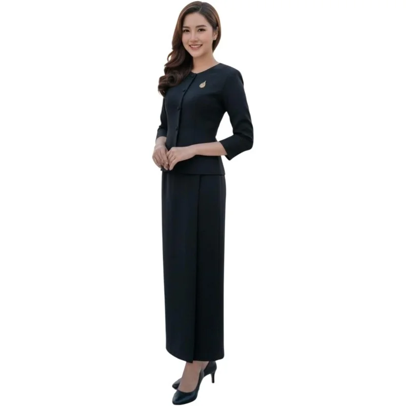 Traditional Thai Ruean Ton Long Sleeve Blouse, Black Silk, Vintage Style - Spc52
Traditional Thai Ruean Ton Long Sleeve Blouse, Black Silk, Vintage Style - Spc52