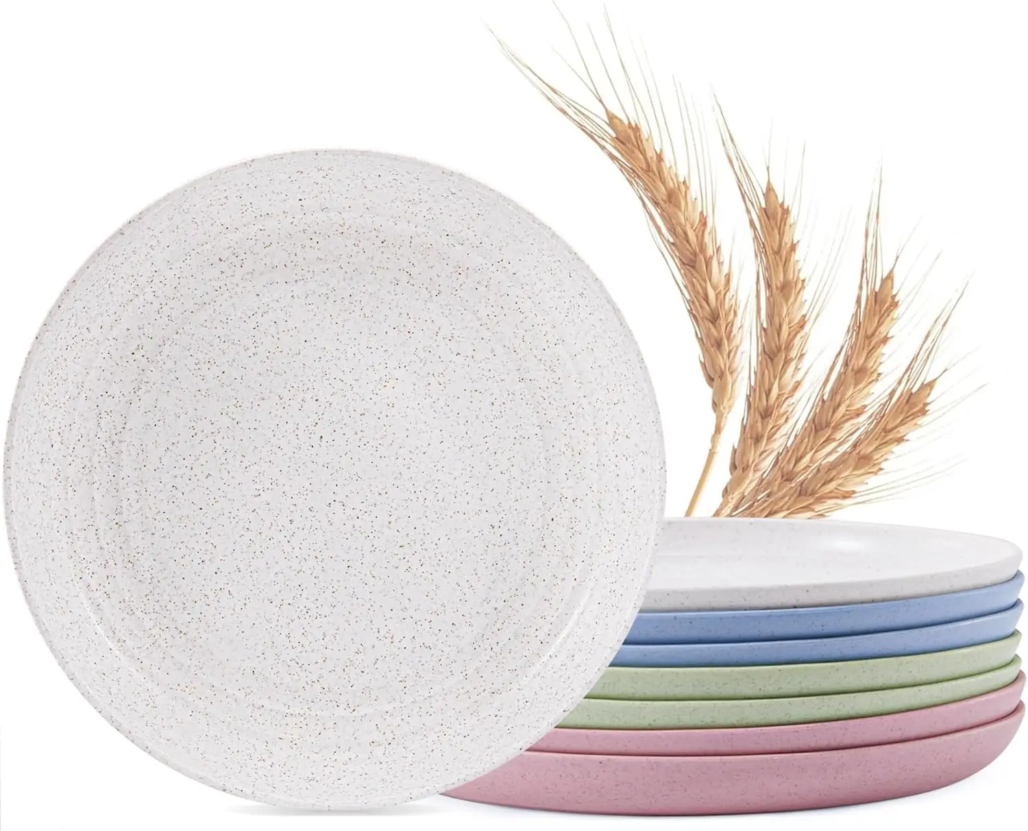 Wheat Straw Plates 8 inches,Plastic Plates Reusable Set of 8,Dinner Plates for Kids&Adults,Dishwasher & Microwave Safe,Eco-Frien
Wheat Straw Plates 8 inches,Plastic Plates Reusable Set of 8,Dinner Plates for Kids&Adults,Dishwasher & Microwave Safe,Eco-Frien