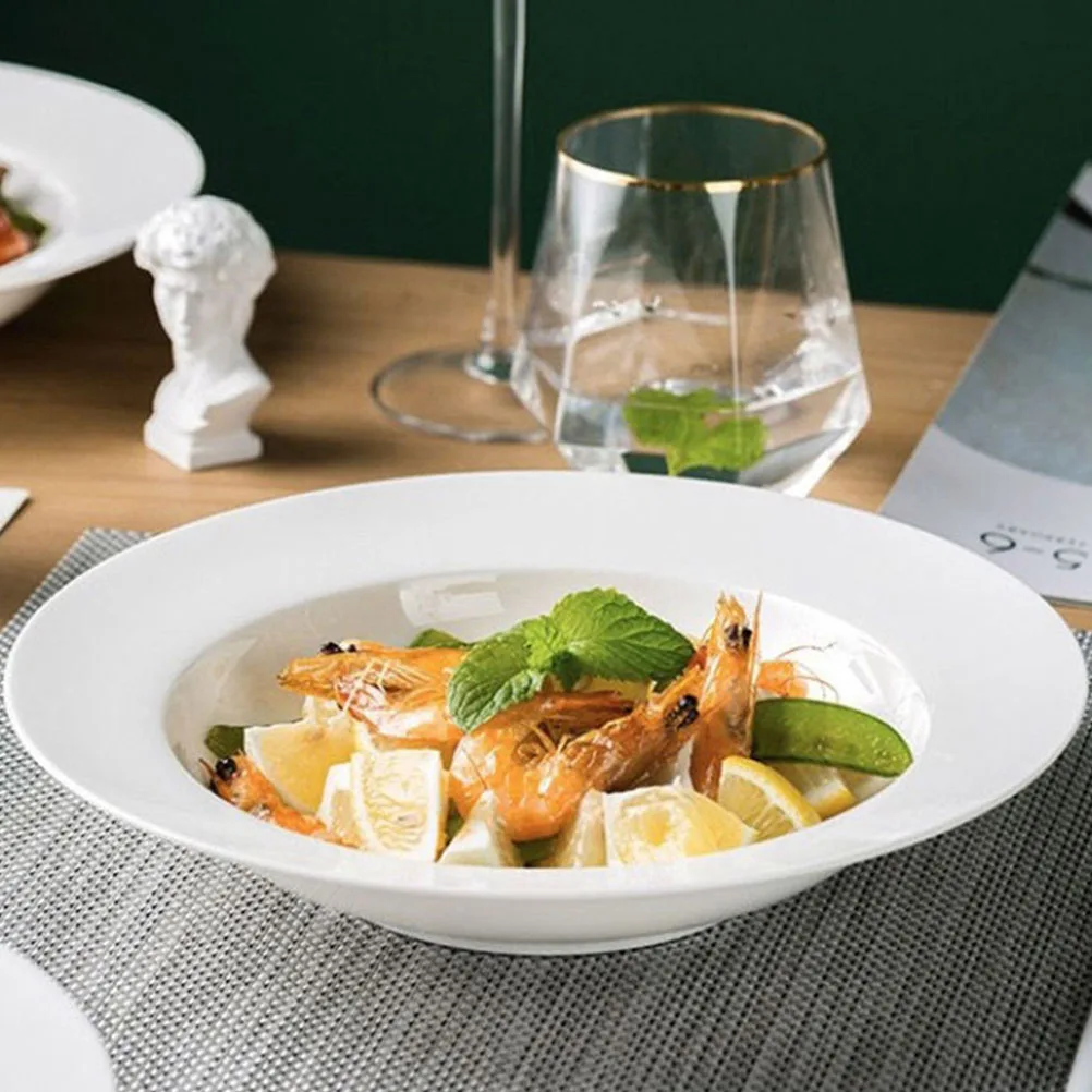 Керамическая тарелка для макарон, элегантный дизайн, простая форма для ужина, фруктовый стейк, завтрак, закуски, сервировка, глубокая тарелка в западном стиле
Керамическая тарелка для макарон, элегантный дизайн, простая форма для ужина, фруктовый стейк, завтрак, закуски, сервировка, глубокая тарелка в западном стиле