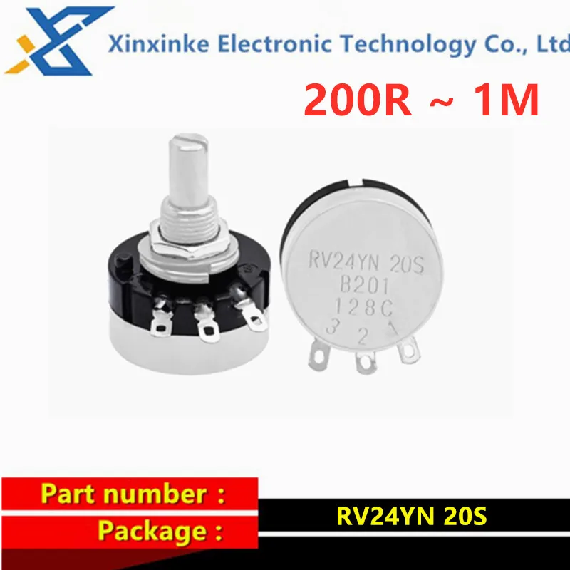 5PCS Single Coil Carbon Film Potentiometer RV24YN 20S B102/B202/B502/B103/B203/B104 1K 10K 200ohm 500R 500K
5PCS Single Coil Carbon Film Potentiometer RV24YN 20S B102/B202/B502/B103/B203/B104 1K 10K 200ohm 500R 500K