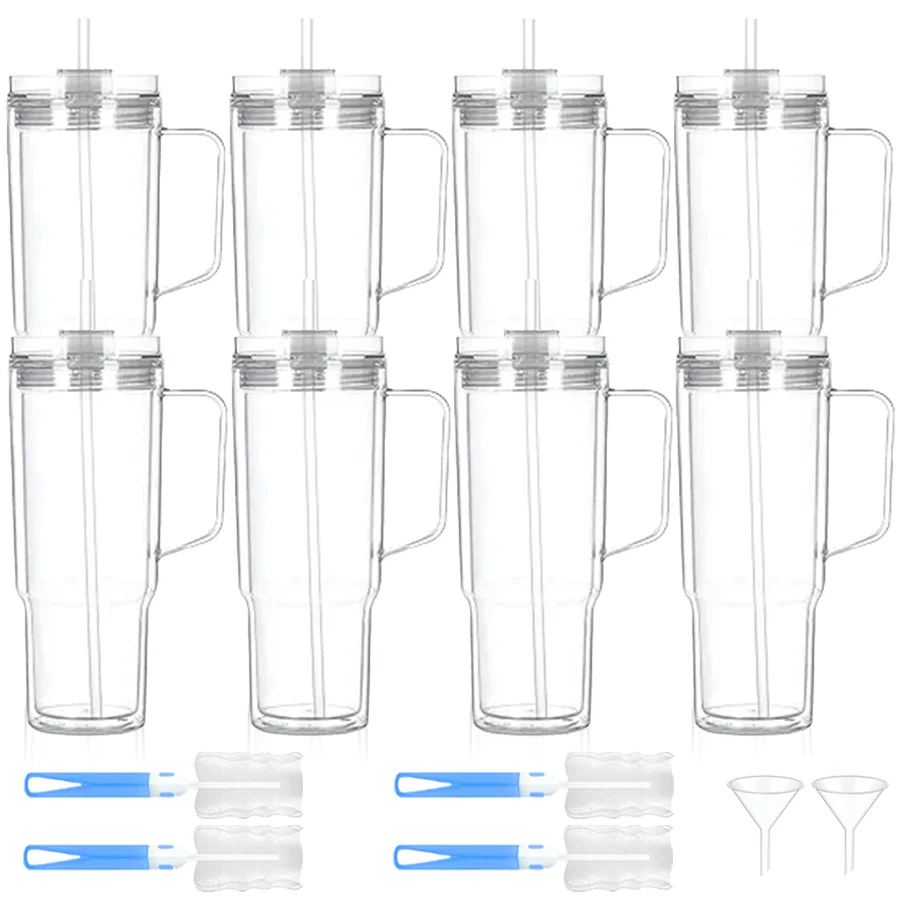 8 многоразовых прозрачных бутылок для воды объемом 40 унций. Подходят для путешествий и в качестве бутылок для напитков, идеально подходят для холодного кофе, чая, прохладных напитков, смузи.
8 многоразовых прозрачных бутылок для воды объемом 40 унций. Подходят для путешествий и в качестве бутылок для напитков, идеально подходят для холодного кофе, чая, прохладных напитков, смузи.