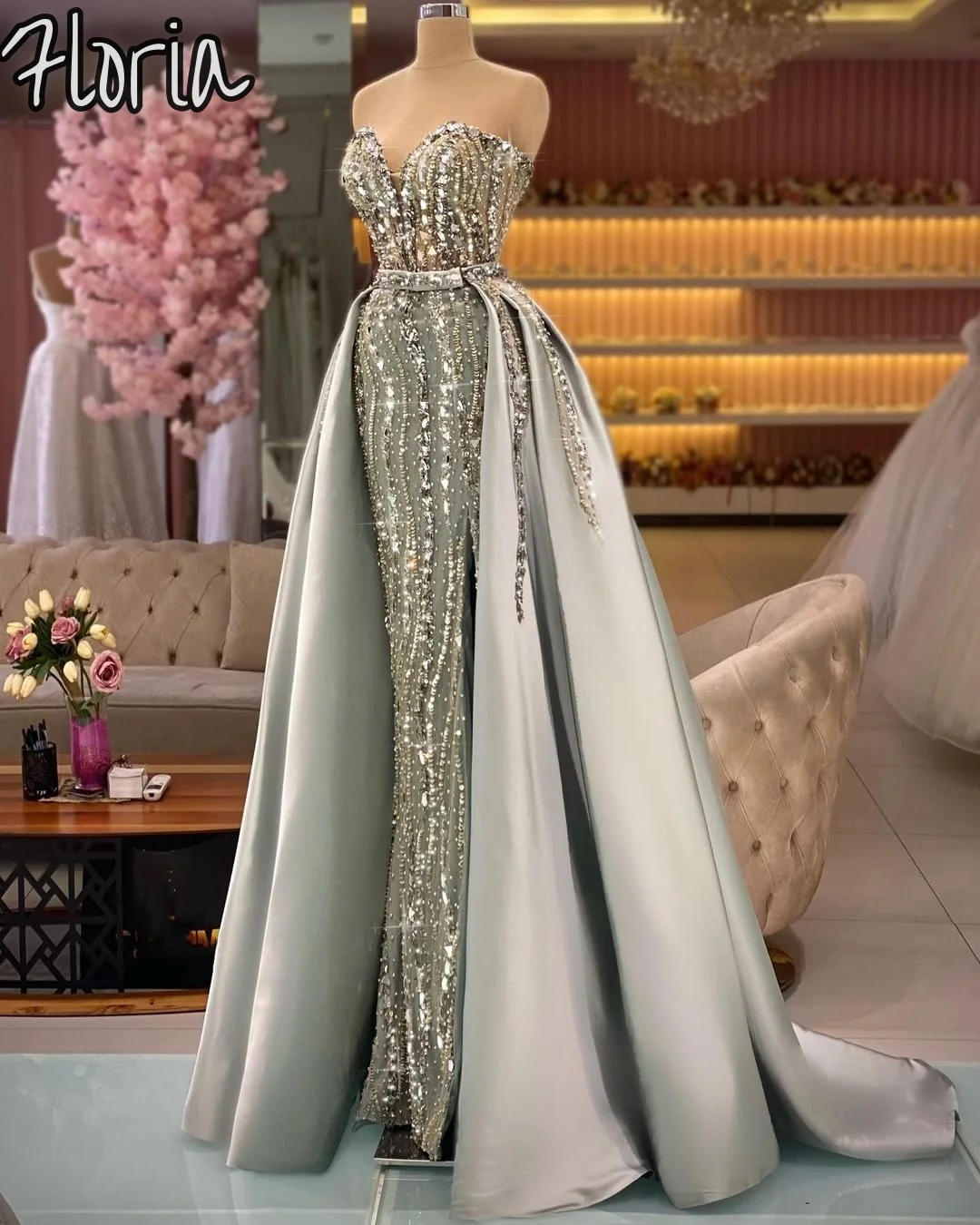 Sparkly Crystal Beaded Arabic Party Dress Haute Couture Formal Evening Dress With Detachable Skirt Robe De Soirée Prom Dresses
Sparkly Crystal Beaded Arabic Party Dress Haute Couture Formal Evening Dress With Detachable Skirt Robe De Soirée Prom Dresses