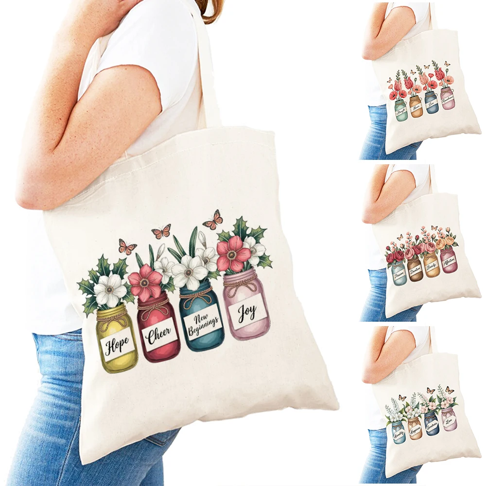 Watercolor Flower Jar Butterfly Women Shopper Bag Double Print Botanical Lady Daily use Shoulder Handbag Girl Shopping Bags
Watercolor Flower Jar Butterfly Women Shopper Bag Double Print Botanical Lady Daily use Shoulder Handbag Girl Shopping Bags
