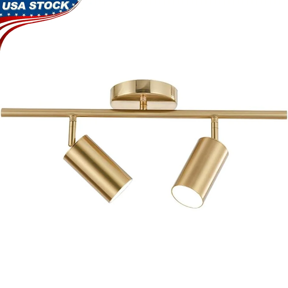 Mid Century Gold Track Lighting Fixture 2-Light Adjustable Ceiling Mount Dimmable Indoor Spotlights Living Room Bedroom Kitchen
Mid Century Gold Track Lighting Fixture 2-Light Adjustable Ceiling Mount Dimmable Indoor Spotlights Living Room Bedroom Kitchen