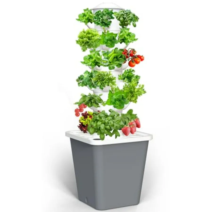 Indoor Hydroponic Tower for 30 Plants with Timer and Pump System Vertical Growing Setup for Gardening Enthusiasts White Plastic
Indoor Hydroponic Tower for 30 Plants with Timer and Pump System Vertical Growing Setup for Gardening Enthusiasts White Plastic