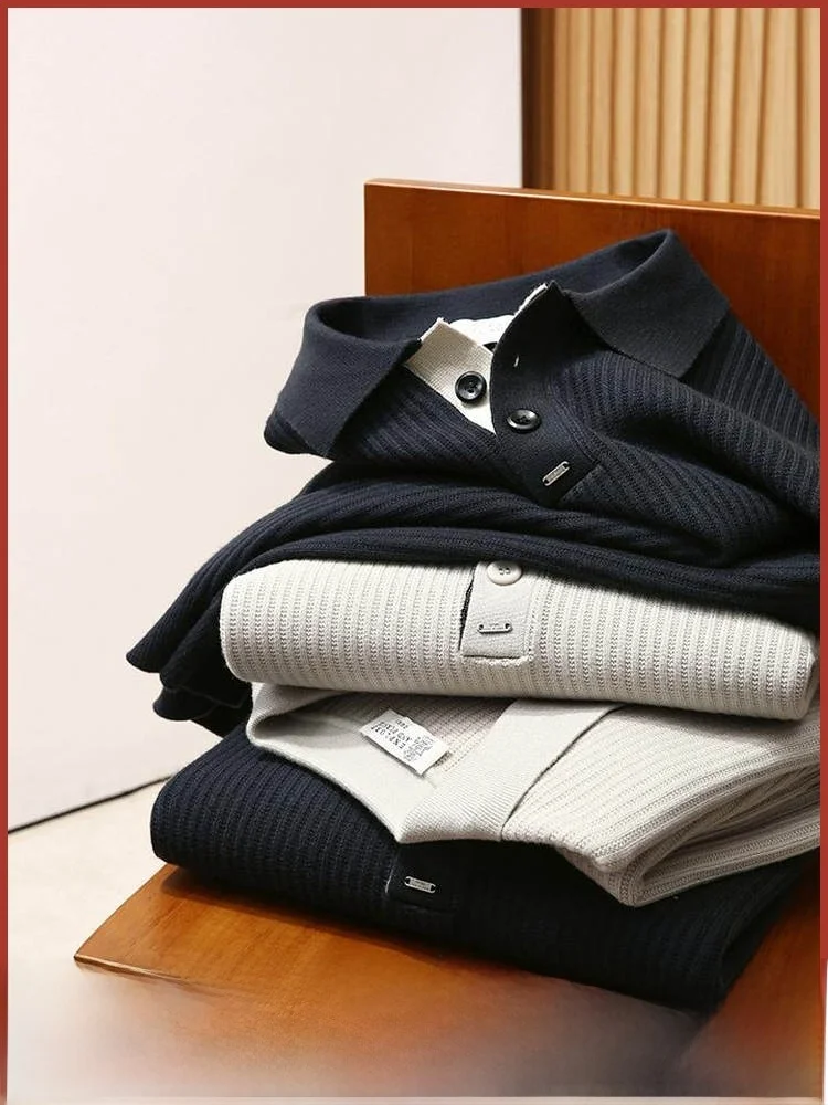 Italian Sle Men's Ne Long Sve Knitted irt Texture Fabric Vintage Faion Soft Casual Wear
Italian Sle Men's Ne Long Sve Knitted irt Texture Fabric Vintage Faion Soft Casual Wear