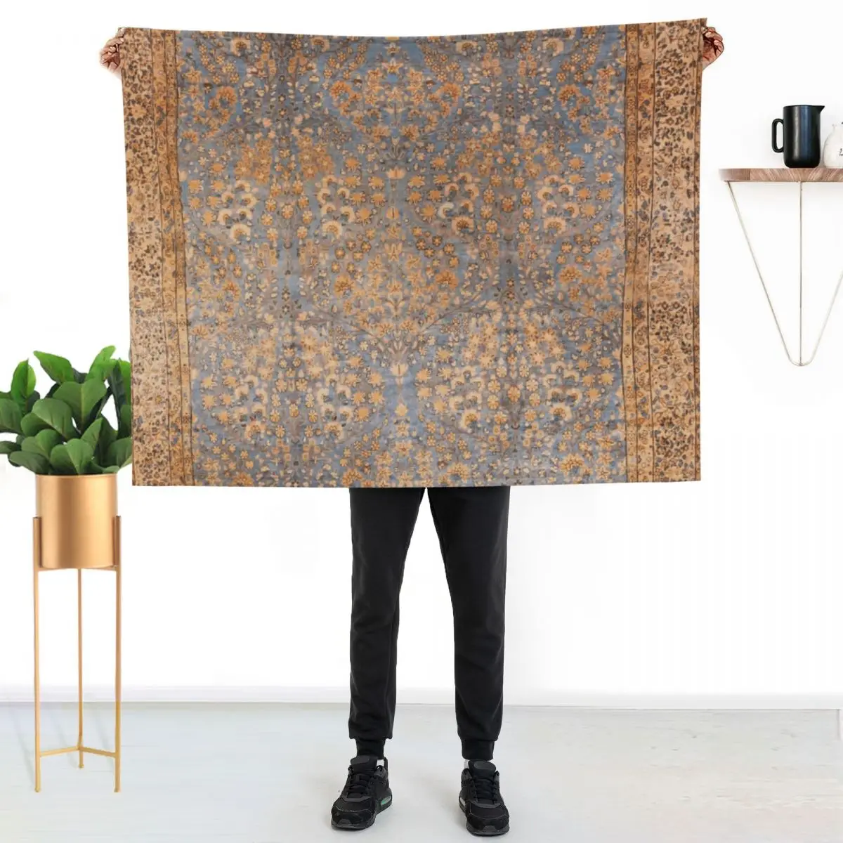 Antique Persian Kirman Rug Print Throw Blanket Machine Washable Soft Warm Blanket
Antique Persian Kirman Rug Print Throw Blanket Machine Washable Soft Warm Blanket
