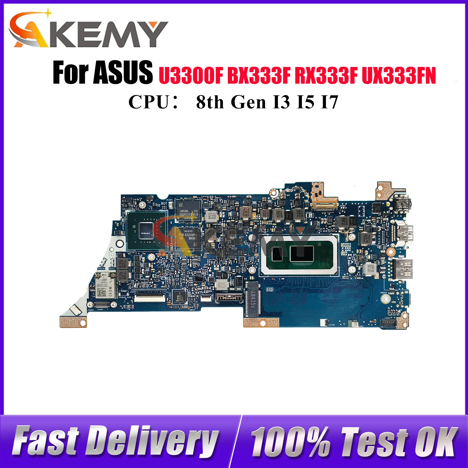 UX333FN Laptop Motherboard For ASUS ZenBook RX333F UX333F U3300F UX333FN BX333F Mainboard With I3 I5 I7 CPU 100% tests OK stk
UX333FN Laptop Motherboard For ASUS ZenBook RX333F UX333F U3300F UX333FN BX333F Mainboard With I3 I5 I7 CPU 100% tests OK stk