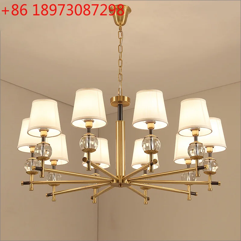 American all-copper living room chandelier simple modern new Chinese light luxury dining room bedroom lamp
American all-copper living room chandelier simple modern new Chinese light luxury dining room bedroom lamp