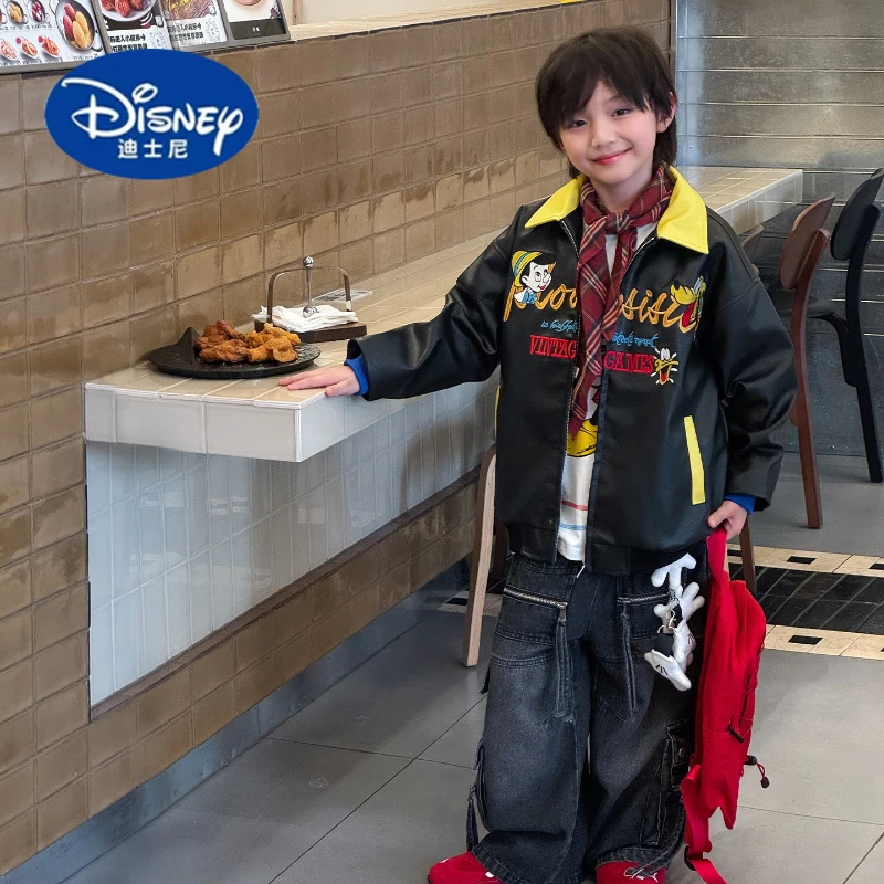 Disney Boys' 2025 Fall Jacket | Korean Style Faux Leather with Cartoon Embroidery & Color-Block
Disney Boys' 2025 Fall Jacket | Korean Style Faux Leather with Cartoon Embroidery & Color-Block