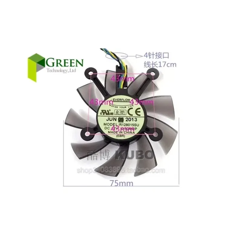 pa EVERFLOW 43mm*4 Hole Pitch For Asus 450 GTX460 550TI 560 HD4790 6670 6850 7770 7850Graphics Card fan blade 39mm 12V 0.5A
pa EVERFLOW 43mm*4 Hole Pitch For Asus 450 GTX460 550TI 560 HD4790 6670 6850 7770 7850Graphics Card fan blade 39mm 12V 0.5A