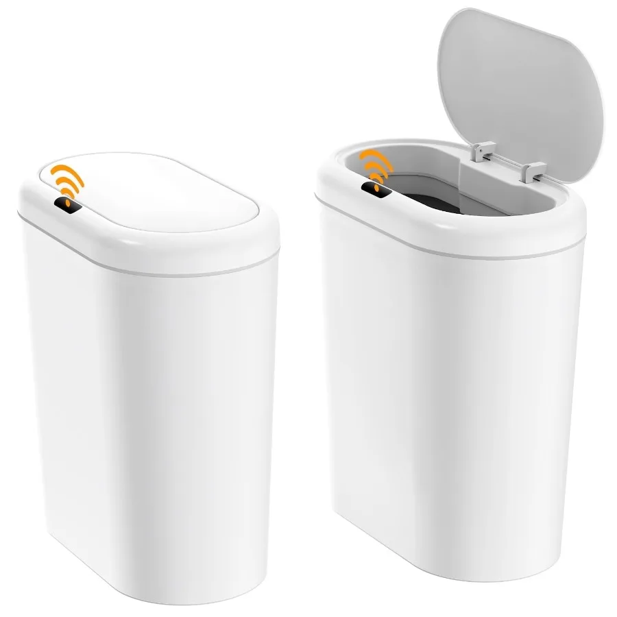 Automatic Sensor Trash Can with Lid 2 Pack: 3.3 Gallon Plastic Garbage Bins, Waterproof Touchless Slimline Wastebasket for Bath
Automatic Sensor Trash Can with Lid 2 Pack: 3.3 Gallon Plastic Garbage Bins, Waterproof Touchless Slimline Wastebasket for Bath