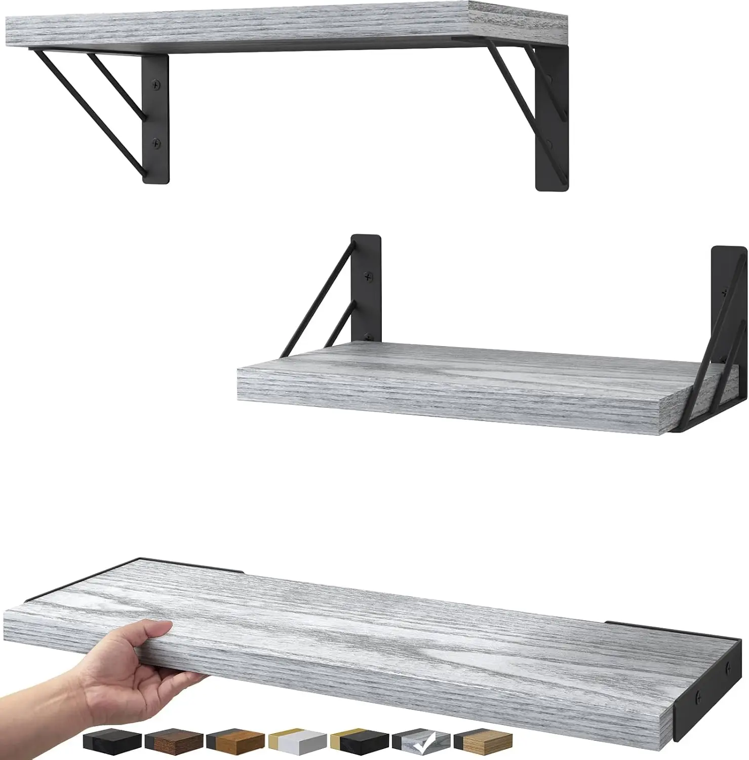 Wall Shelves for Bedroom Decor, Floating Wall Shelves for Living Room Kitchen Storage, Mounted Rustic Wood Floating She
Wall Shelves for Bedroom Decor, Floating Wall Shelves for Living Room Kitchen Storage, Mounted Rustic Wood Floating She