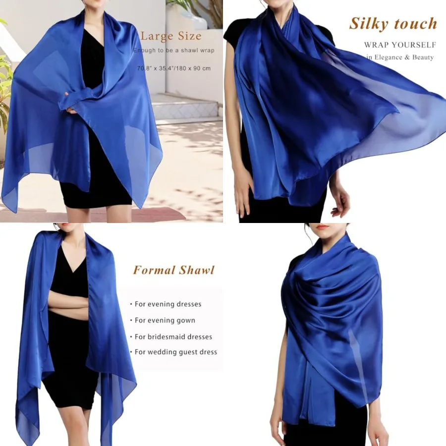 Women Shawls and Wraps for Evening Dresses Like Chiffon Silk Scarf Formal Silky Pashmina Shawls for Weddings,Royal Blue
Women Shawls and Wraps for Evening Dresses Like Chiffon Silk Scarf Formal Silky Pashmina Shawls for Weddings,Royal Blue